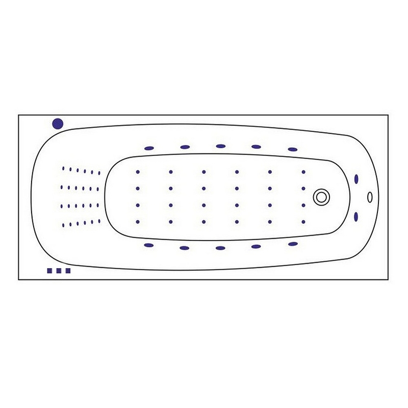 Ванна акриловая WHITECROSS Layla Slim Nano 170x75 с гидромассажем белый - хром 0122.170075.100.NANO.CR - 7