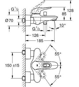 Душевой комплект Grohe Eurostyle New 124416 - 7