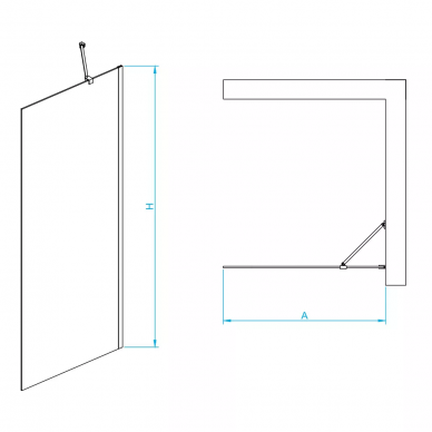Душевая перегородка RGW Walk In 90х195 черная стекло прозрачное 351010209-14 - 1