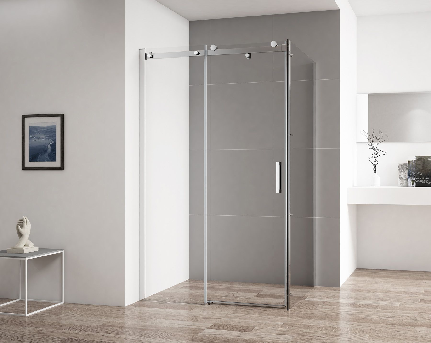 Душевой уголок Cezares Stylus soft 152.5x90.5 см  STYLUS-SOFT-AH-1-150/90-C-Cr - 1