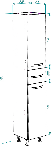 Шкаф-пенал Bellezza Балтика 35 L/R белый 4628904090017 - 2