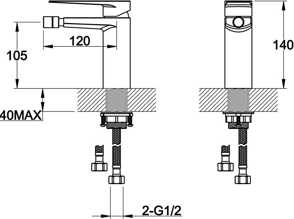Смеситель BelBagno Carin CAR BD CRM для биде CAR-BD-CRM - 1