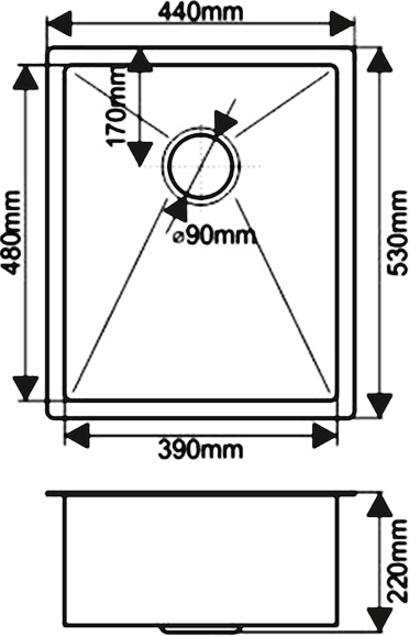 Мойка кухонная Melana H4453 сатин - 1