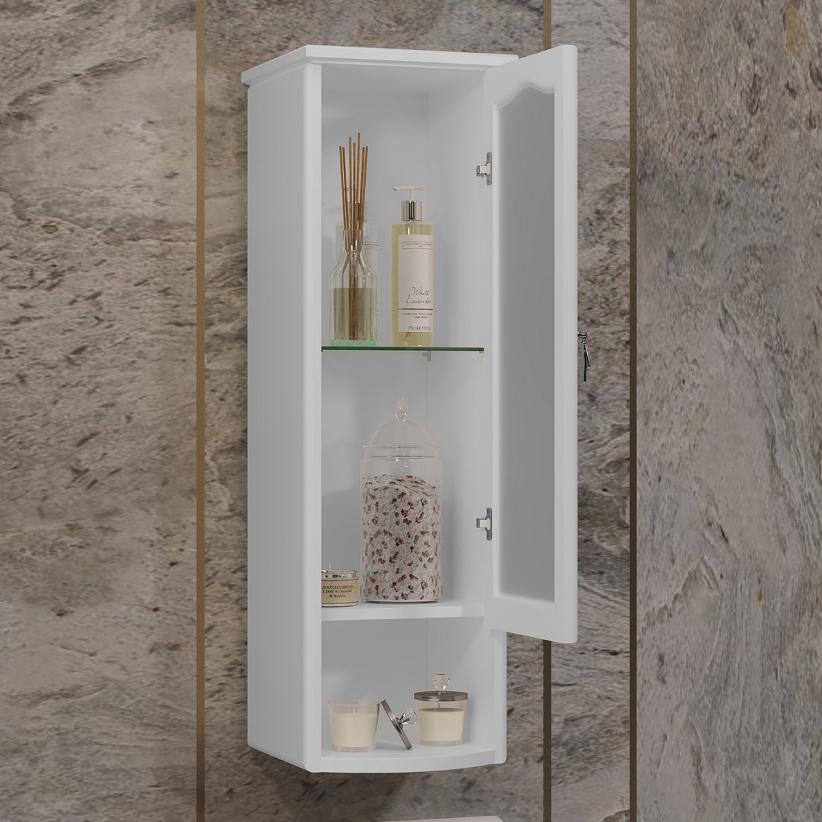 Шкаф-пенал подвесной Opadiris Риспекто левый белый 00-00006080 - 1