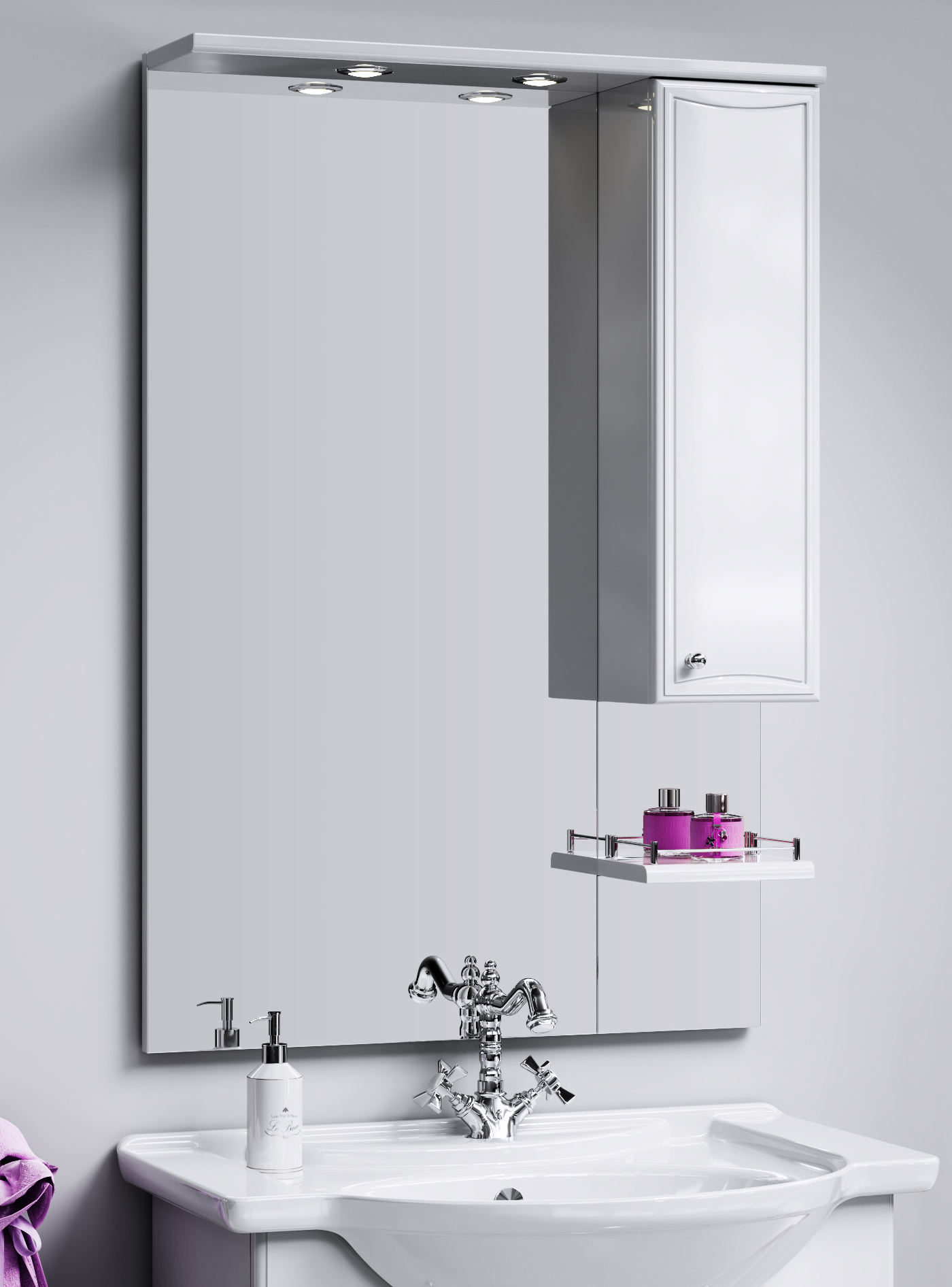 Мебель для ванной Aqwella Барселона Люкс 75 с бельевой корзиной - 4