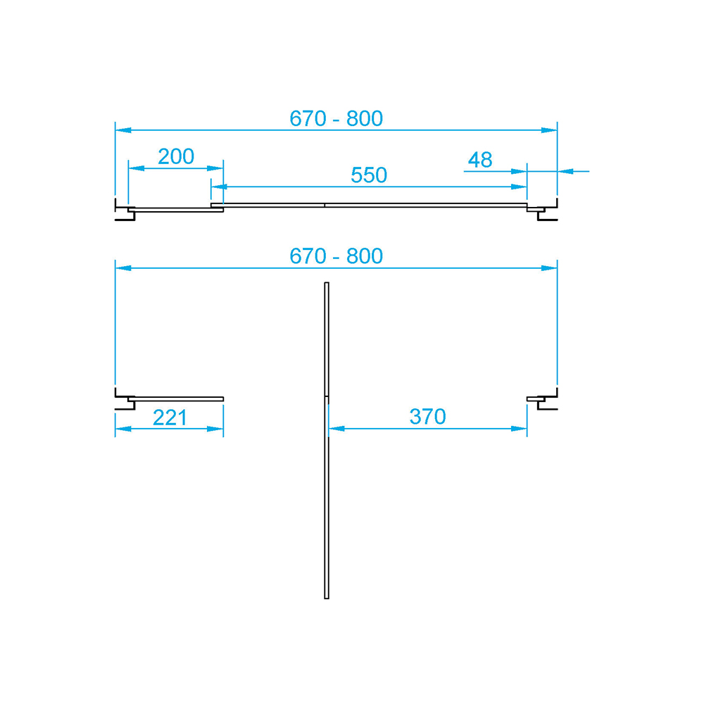 Душевая дверь  70*185 RGW PA-02 NEW Хром/Прозрачное/6 мм (67-80) (EasyClean) 41080207-11 - 1