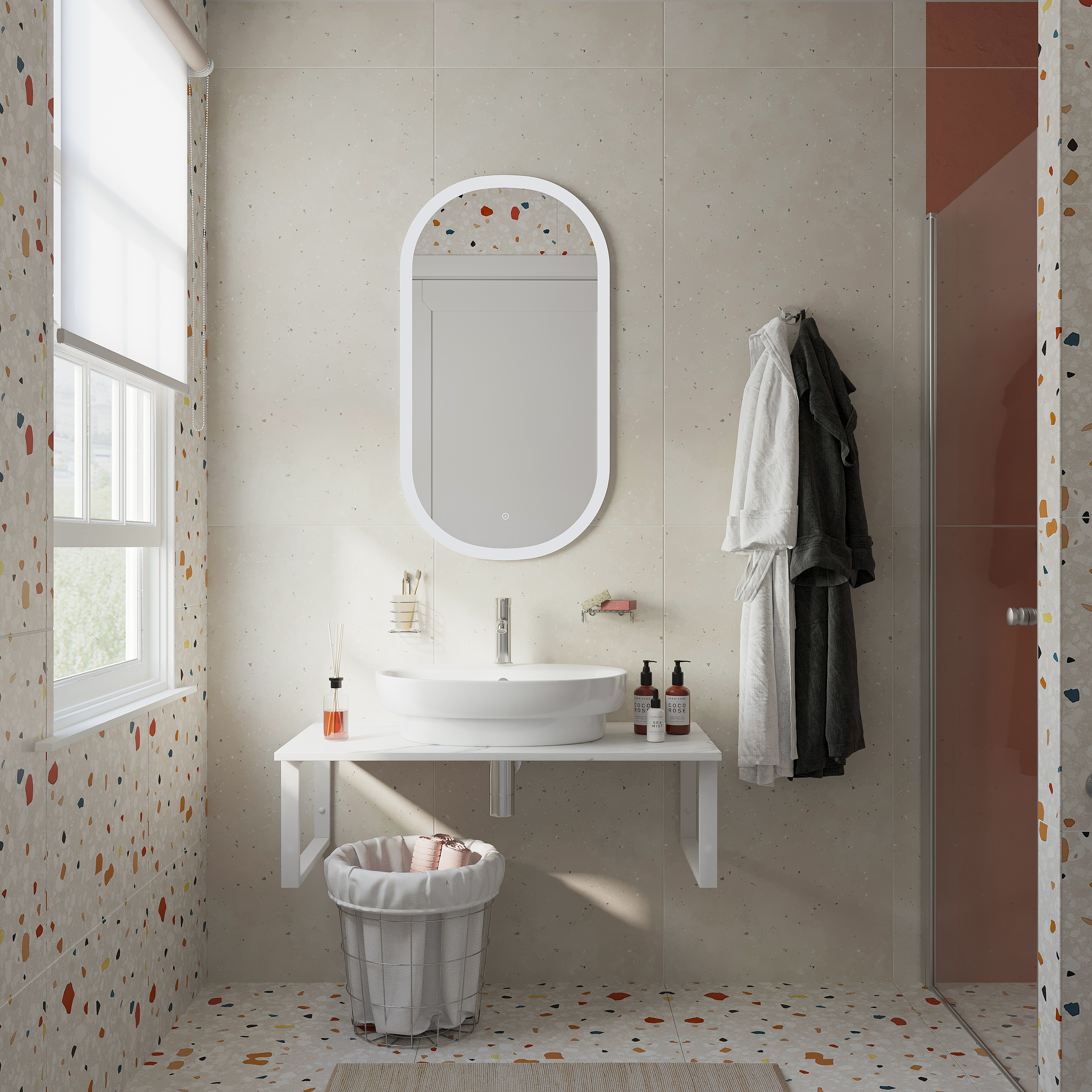 Мебель для ванной DIWO Элиста 100 белый мрамор, с раковиной Самара 0116 555941 - 0