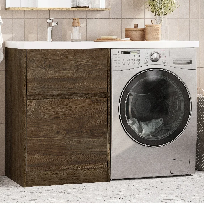 Комплект мебели Aquaton Лондри 60 темное дерево - 1