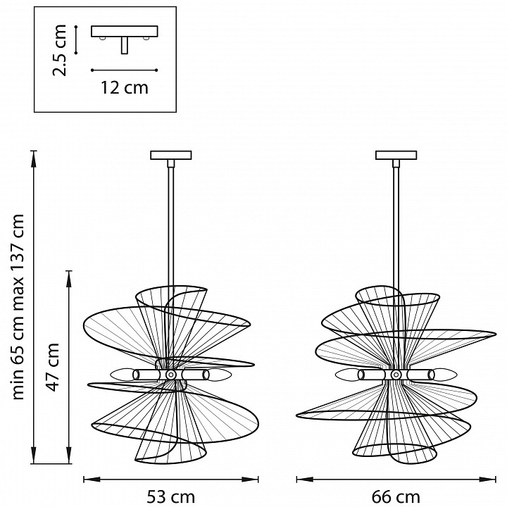 Люстра на штанге Lightstar Zeta 728163 - 1