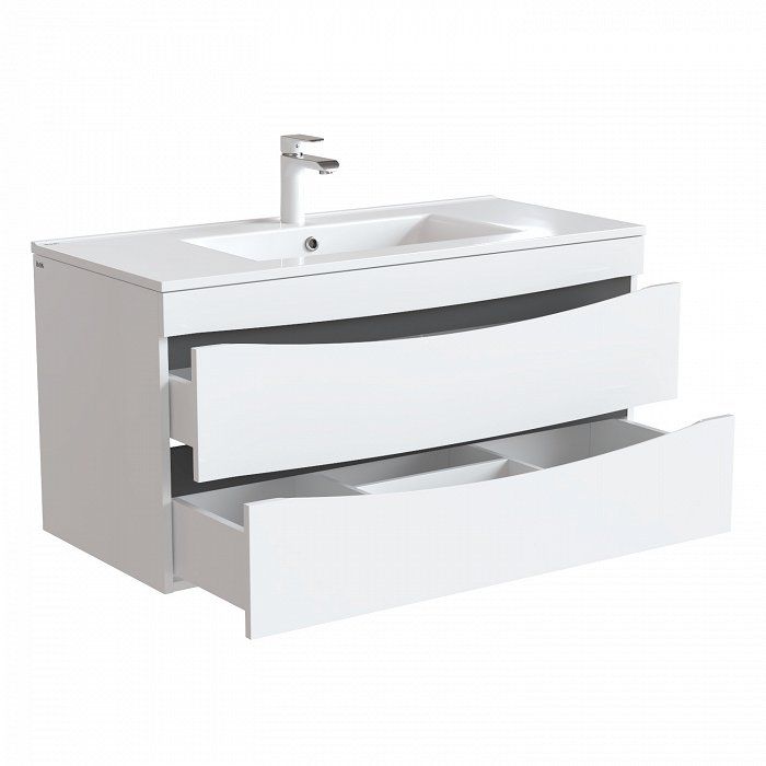 Тумба с раковиной IDDIS Cloud 100 подвесная белая  CLO10W1i95K - 2