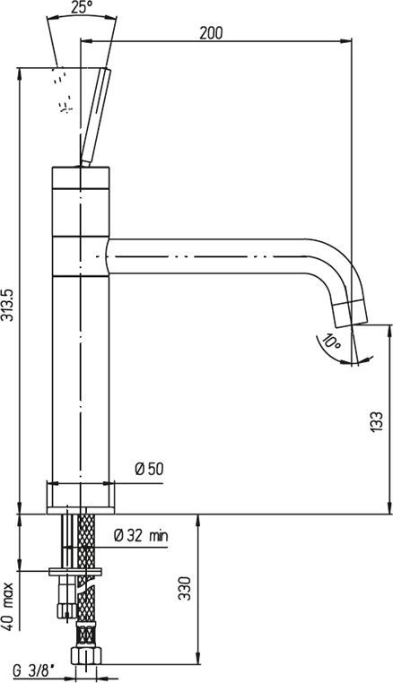 Смеситель для кухни Paini Cox 78CR579JOKM - 1