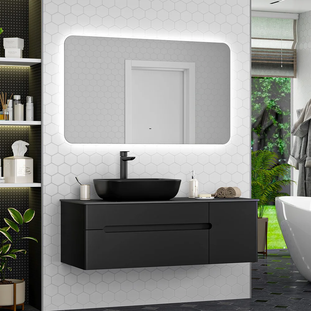 Тумба под раковину Misty Роял 120 черная матовая П-Роя-01120-021П2Я - 2