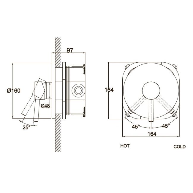 Смеситель Kaiser Merkur 26117 С ВНУТРЕННЕЙ ЧАСТЬЮ, для душа - 1