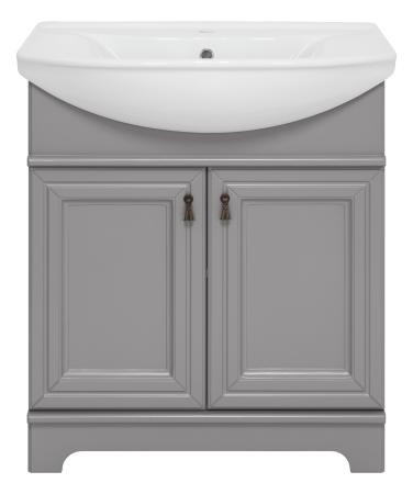 Тумба под раковину напольная Misty Лувр 65 серая глянцевая П-Лвр01065-502 - 0