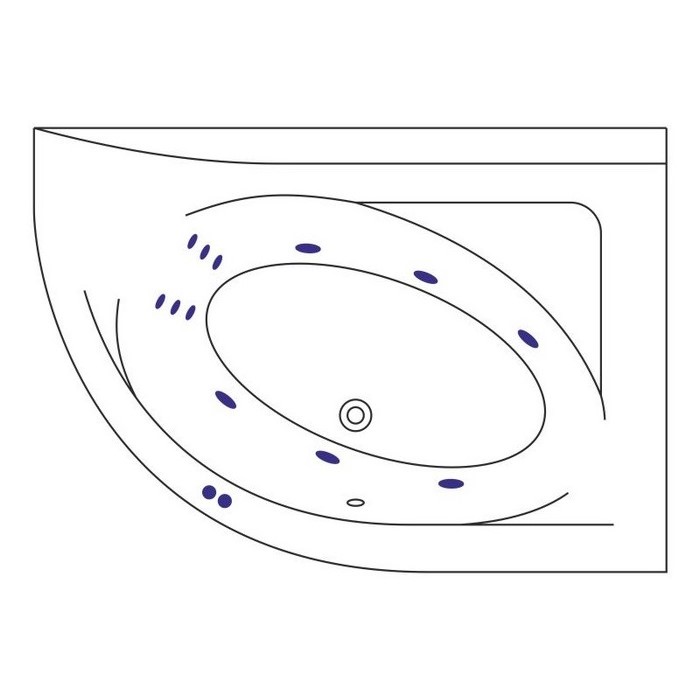 Ванна акриловая Excellent Aquaria Line 170x110 R с гидромассажем белый - золото WAEX.ARP17.LINE.GL - 6