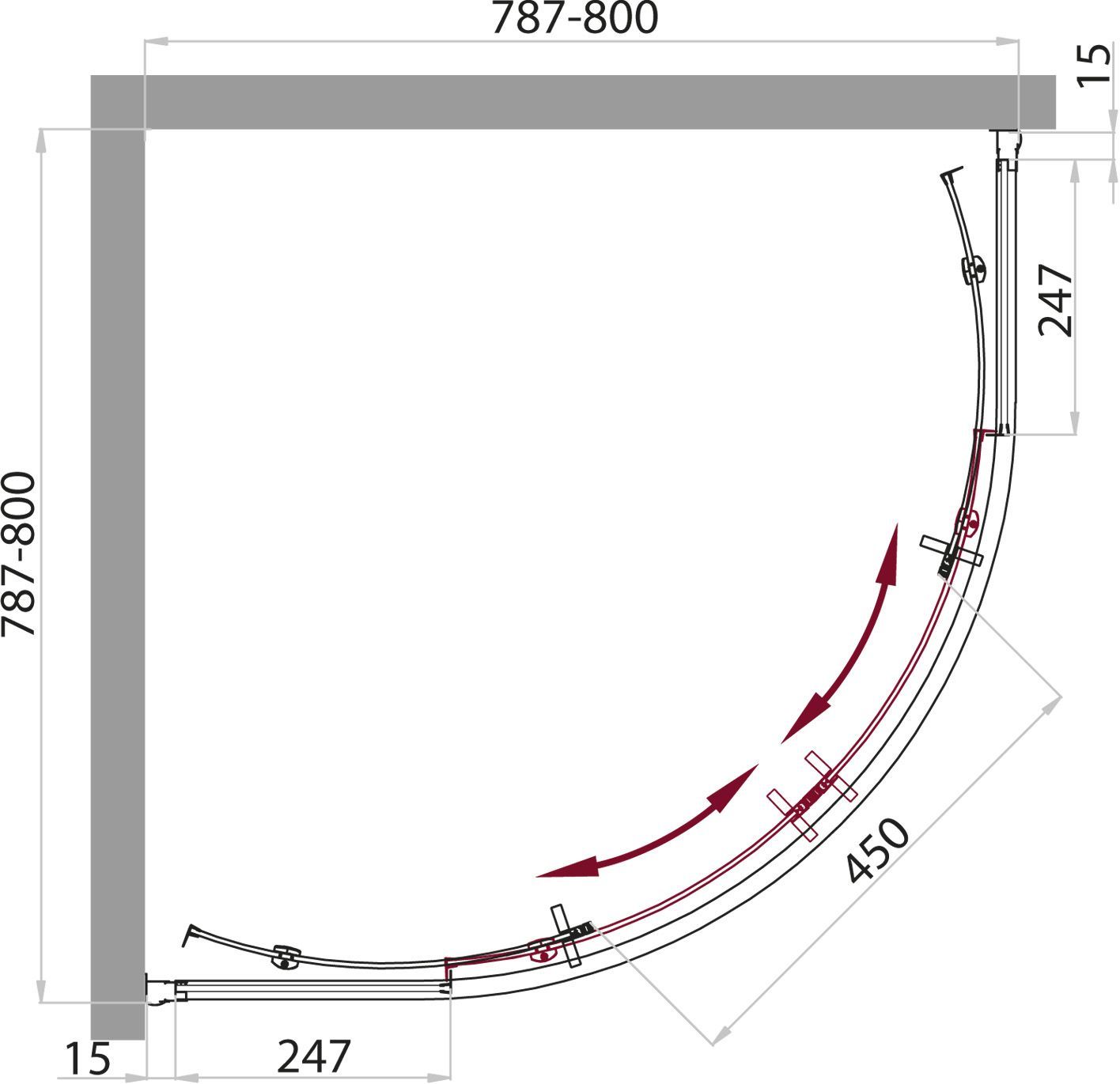 Душевая кабина BelBagno Uno Cab R 2 80 P Cr TOP UNO-CAB-R-2-80-P-Cr-TOP - 9
