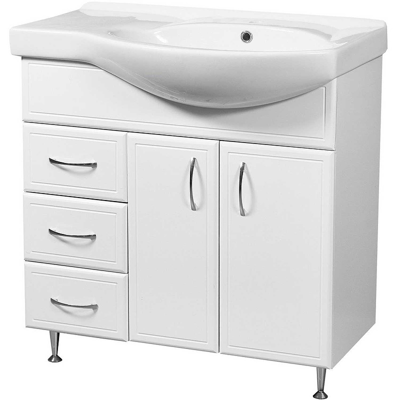 Тумба под раковину Stella Polar Концепт Коралл 80 L белый SP-00000129 - 0