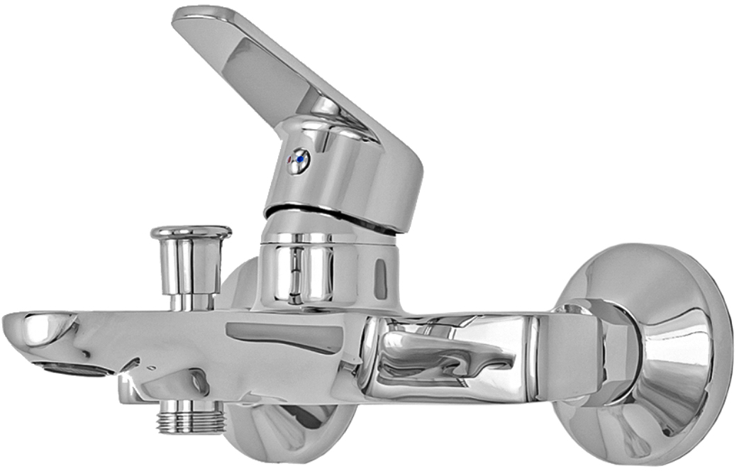 Смеситель для ванны с душем STWORKI Нарвик NR-04cr однорычажный, настенный, латунь, с функцией экономии расхода, глянцевый - 1