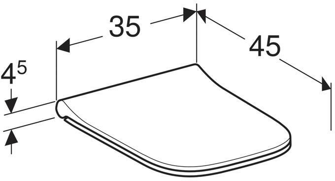 500.239.01.1 Geberit Smyle Square Сиденье для унитаза антибактериальное, высота 45 мм - 2