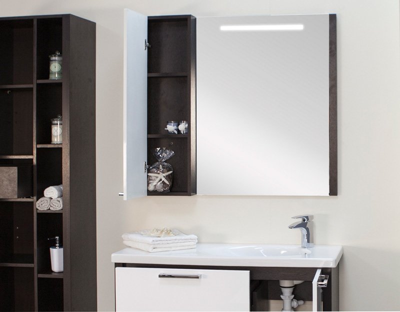 Зеркало-шкаф AQUATON Брайтон 100 венге 1A176702BR500 - 3