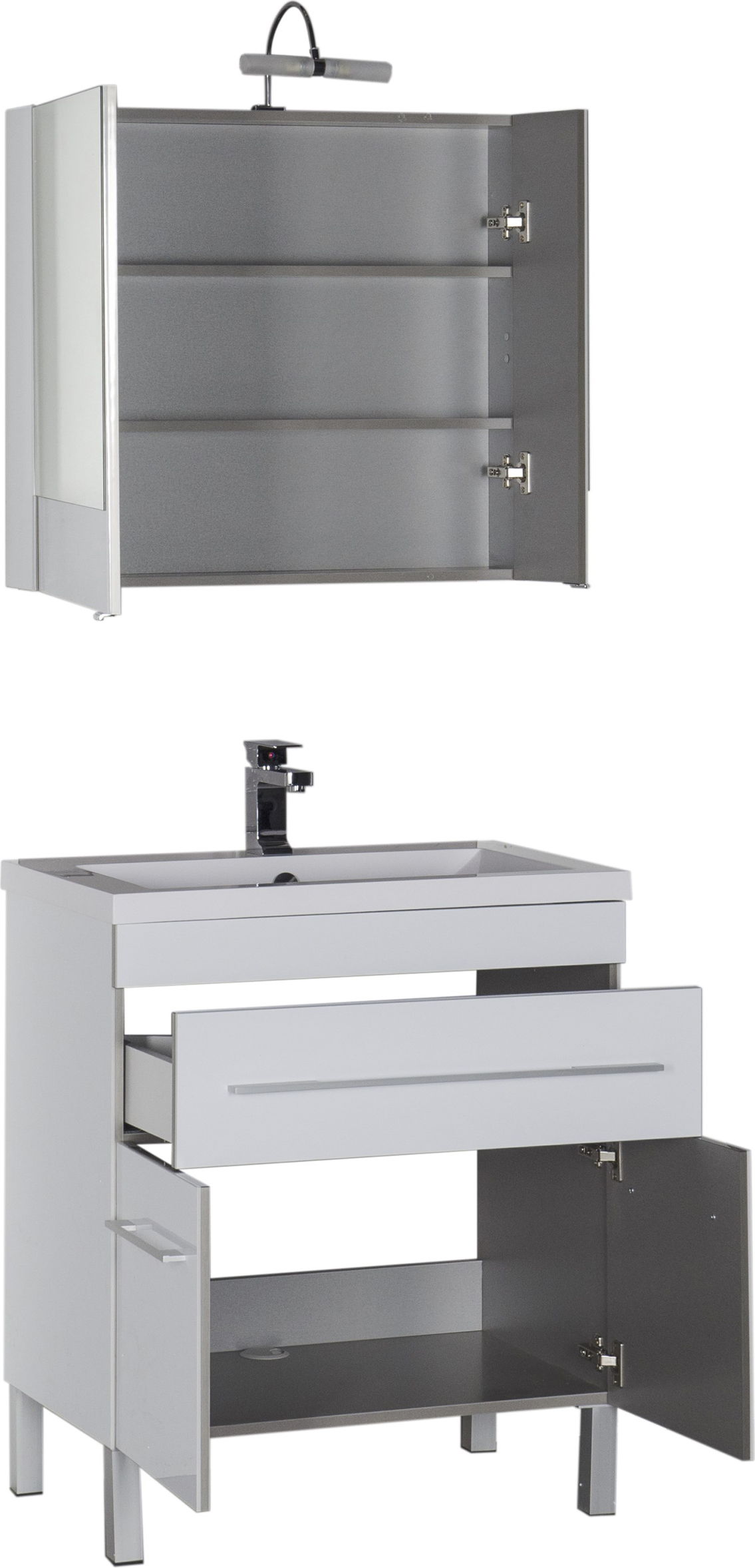 Мебель для ванной Aquanet Верона 75 белая, 1 ящик, 2 двери 182706 - 9