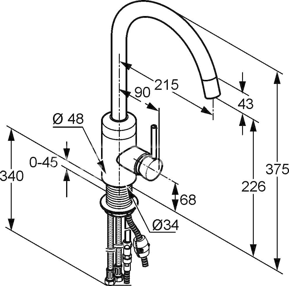 Смеситель для кухонной мойки Kludi  хром  428510578 - 3