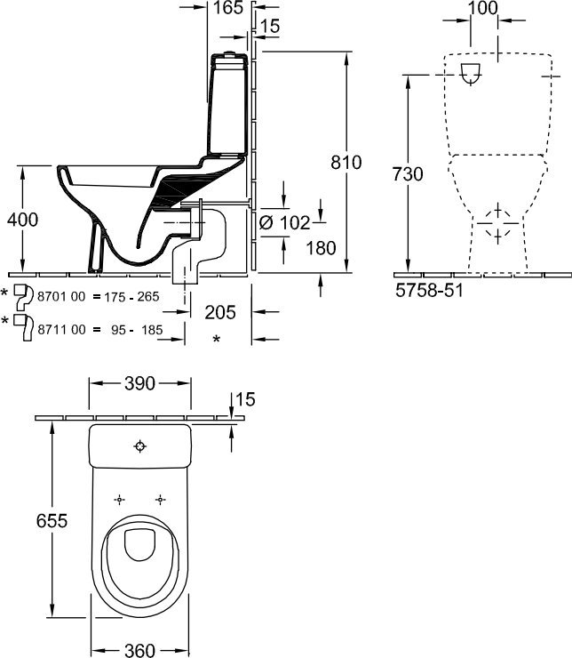Унитаз-компакт Villeroy & Boch O.Novo 5658 1001 alpin - 2