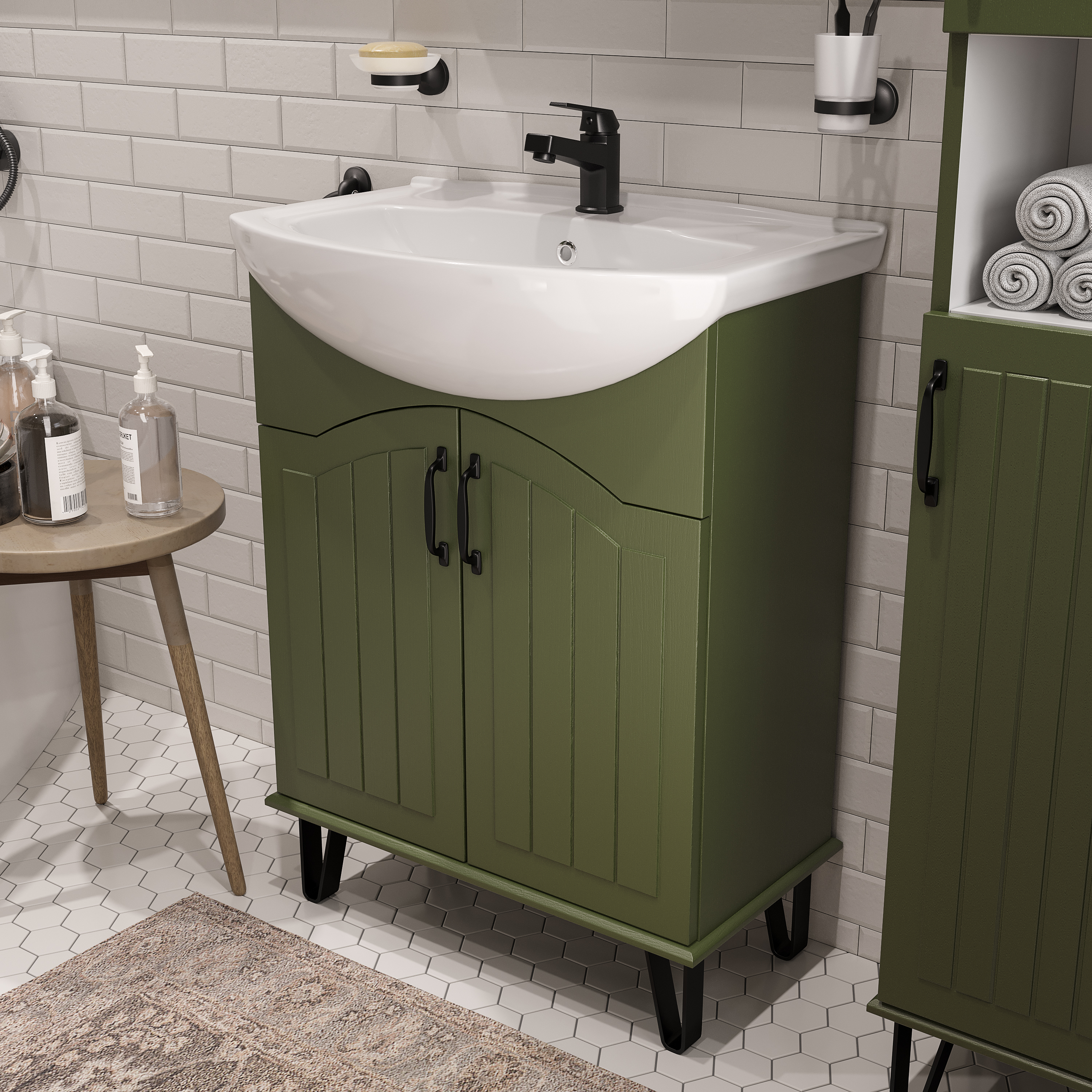 Тумба с раковиной DIWO Сочи 65 зеленая 564065 - 2
