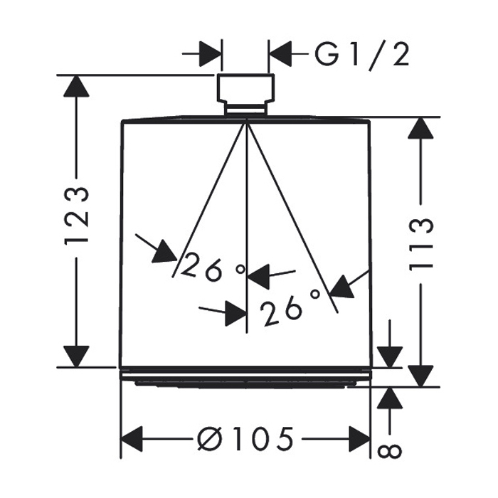 Верхний душ Hansgrohe Pulsify 105 1jet черный матовый 24130670 - 1