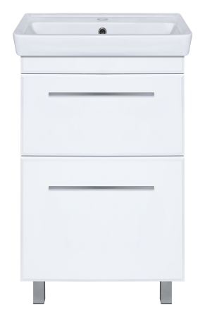 Тумба с раковиной Misty Элен 55 белая глянцевая УТ000012105 - 0