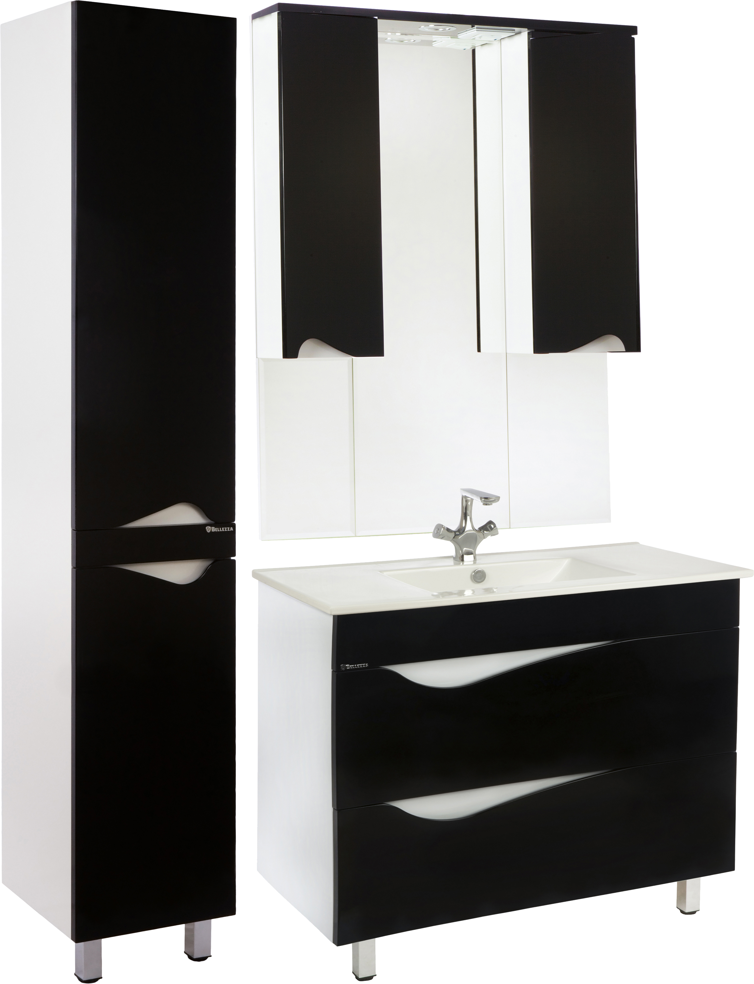 Зеркало-шкаф Bellezza Эйфория 100 черное, с подсветкой 4619117180046 - 1