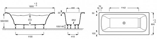 Ванна из искусственного камня Jacob Delafon Elite 180x80 E6D032RU-00 - 7