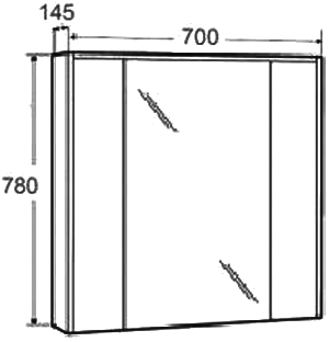 Зеркало-шкаф Roca Ronda 70 антрацит ZRU9302969 - 4
