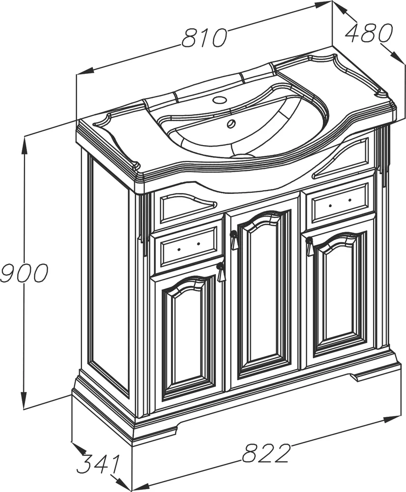 Тумба под раковину Opadiris Риспекто 80 темное дерево 00-00006025 - 3