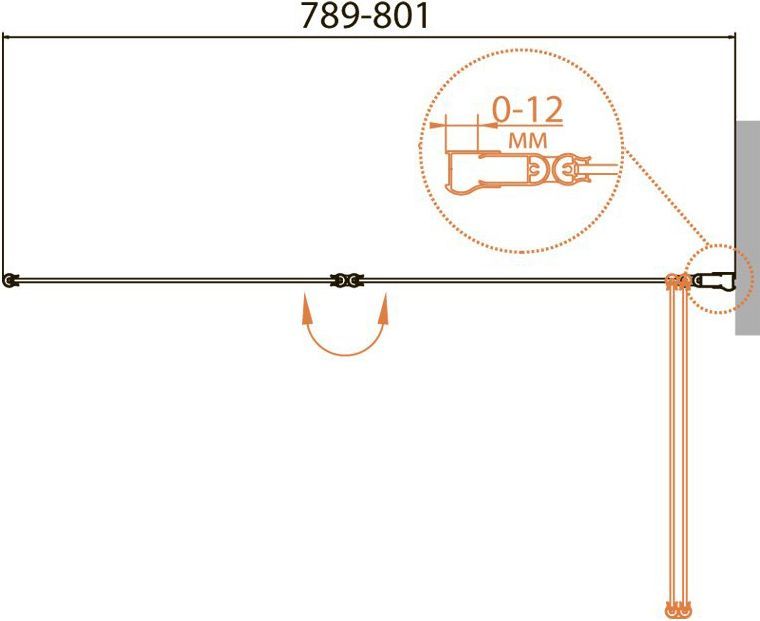 Шторка на ванну Cezares Relax V-2-80/140-P-Bi-R стекло punto RELAX-V-2-80/140-P-Bi-R - 2