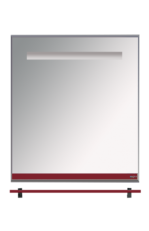 Джулия - 65 Зеркало  с полочкой 12 мм бордовое Л-Джу03065-1010 - 0