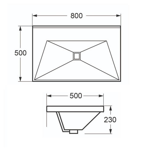 Мебельная раковина Cezares Crystal 80х50 белый  CZR-1188-800/500 - 1