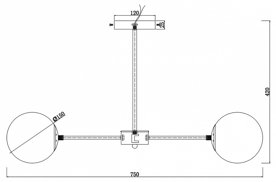 Люстра на штанге Escada ETHEREAL 2110/6P Nickel - 1