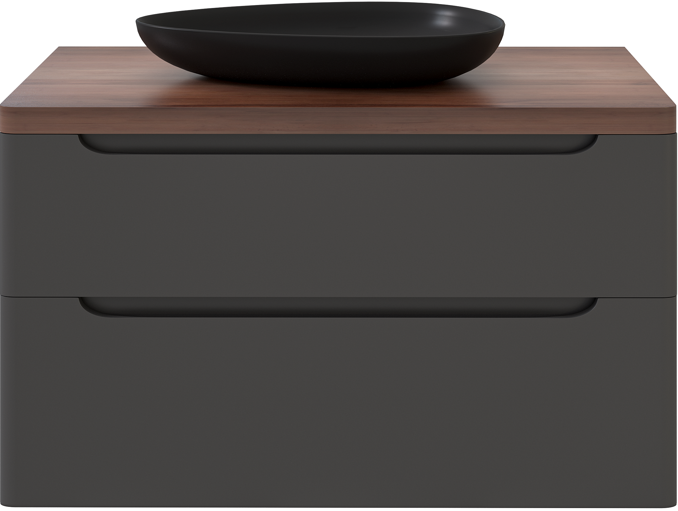 Мебель для ванной STWORKI Берген 100 серая с темной столешницей,  раковина Bocchi Etna Etna 1114-004-0125 черная 568139 - 5