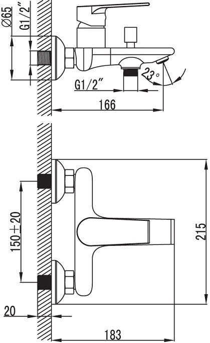 Смеситель для ванны, Edifice, IDDIS, EDISB00i02WA - 1