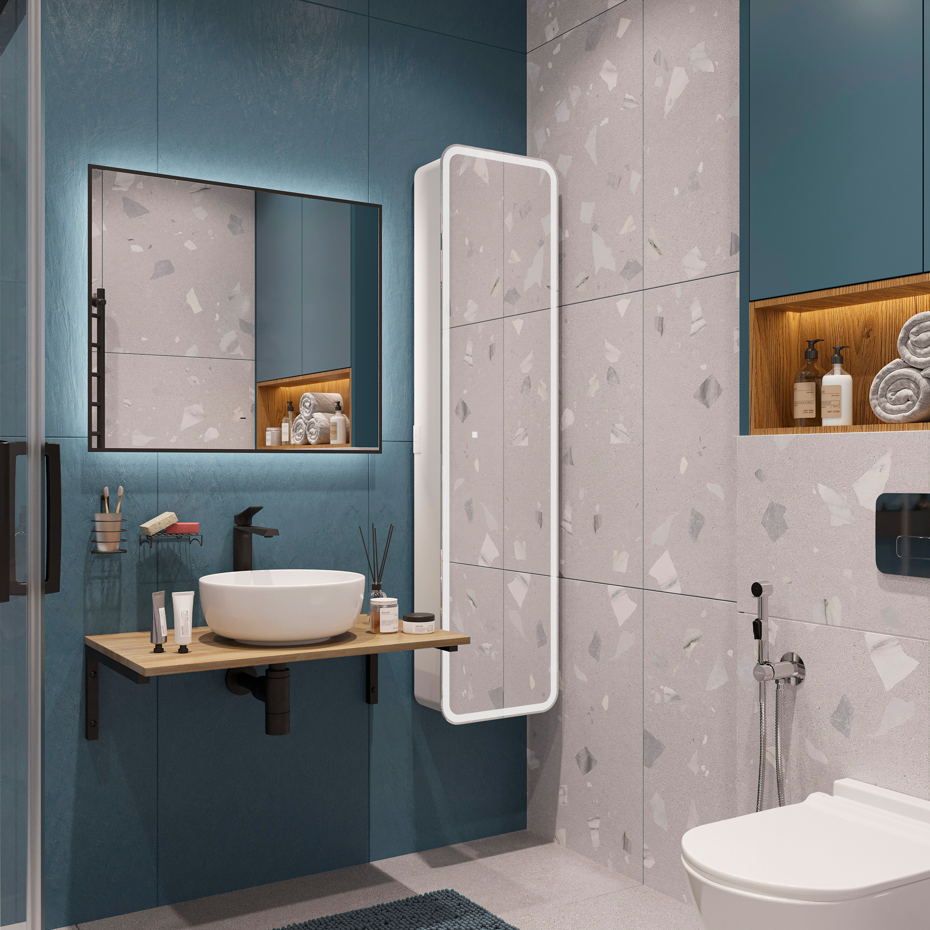 Столешница с раковиной DIWO Элиста 80 светлое дерево, с раковиной Moduo 40 RING 554865 - 2