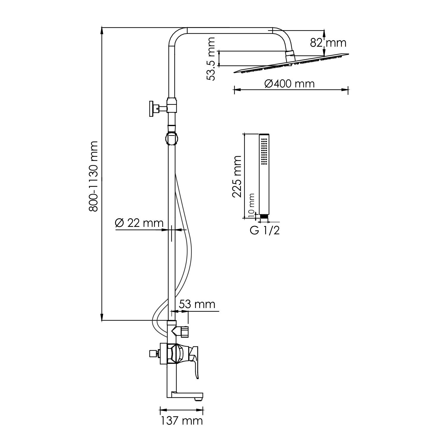 Душевая система WasserKraft 40 хром A166.117.137.087.CH - 2