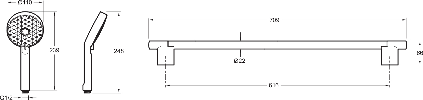 Душевой гарнитур Jacob Delafon Awaken E99898-BL - 3