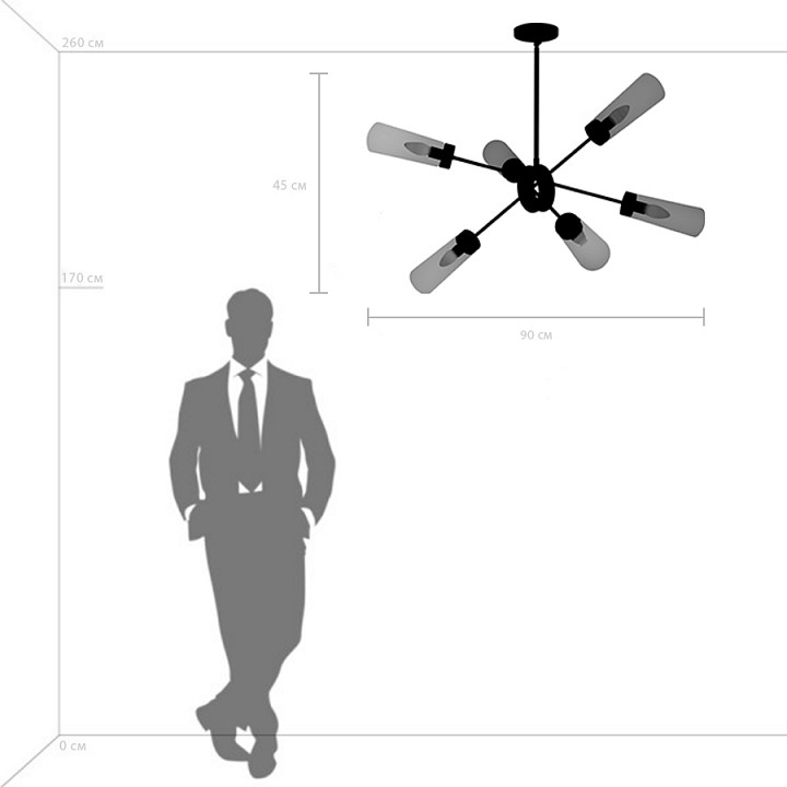 Люстра на штанге Lightstar Crotone 690063 - 2