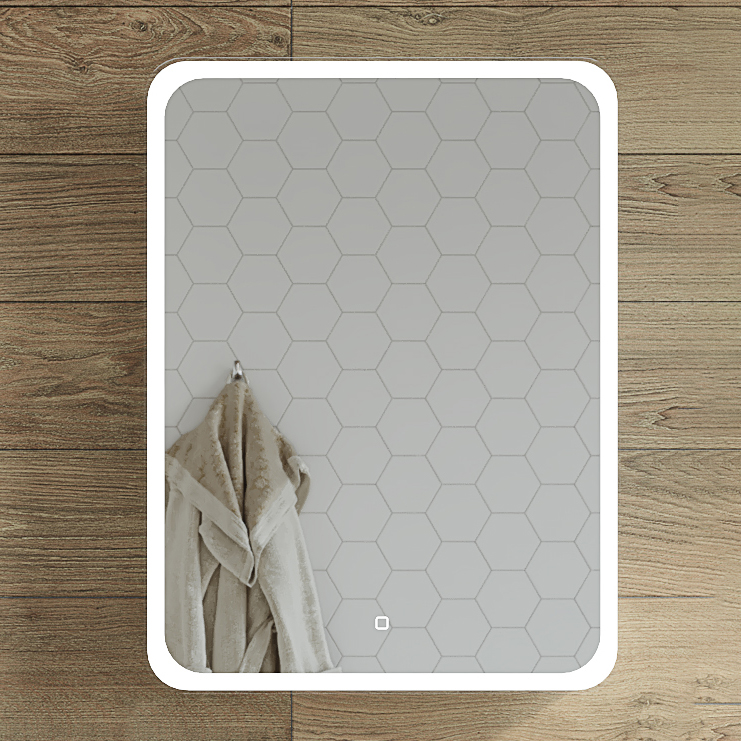 Зеркало-шкаф STWORKI Монтре 60 с подсветкой, сенсорное, светодиод в полотне, навесной, белой, МДФ Мон.03.60/W - 0