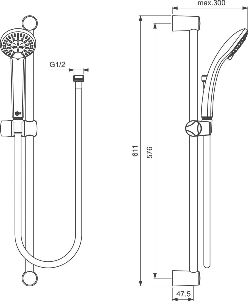 Душевой комплект Ideal Standard Alpha BD004AA - 7