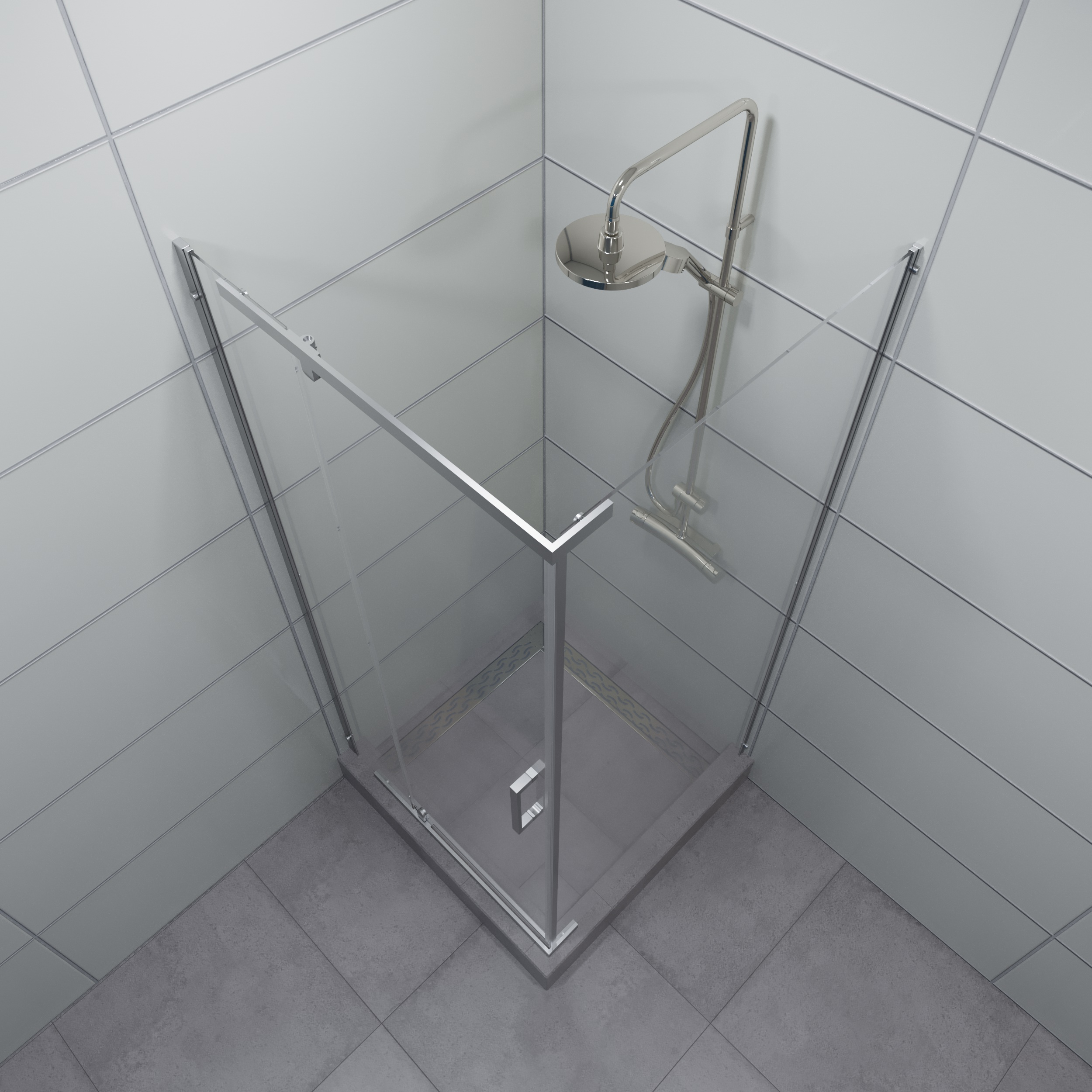 Душевой уголок DIWO Тольятти 90х90 профиль хром глянцевый Щ0000055600 - 9