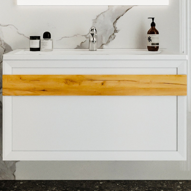 Тумба под раковину Бриклаер Берлин 100 белый глянец  4627125416095 - 0