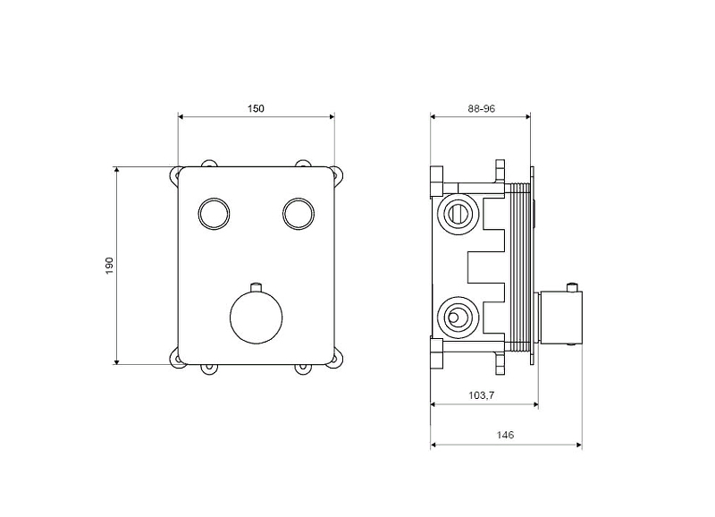 Смеситель для душа встраиваемый Excellent Krotos хром AREX.8045CR - 2
