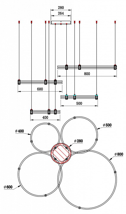 Подвесной светильник Stilfort Tooring 4006/05/04PL - 1